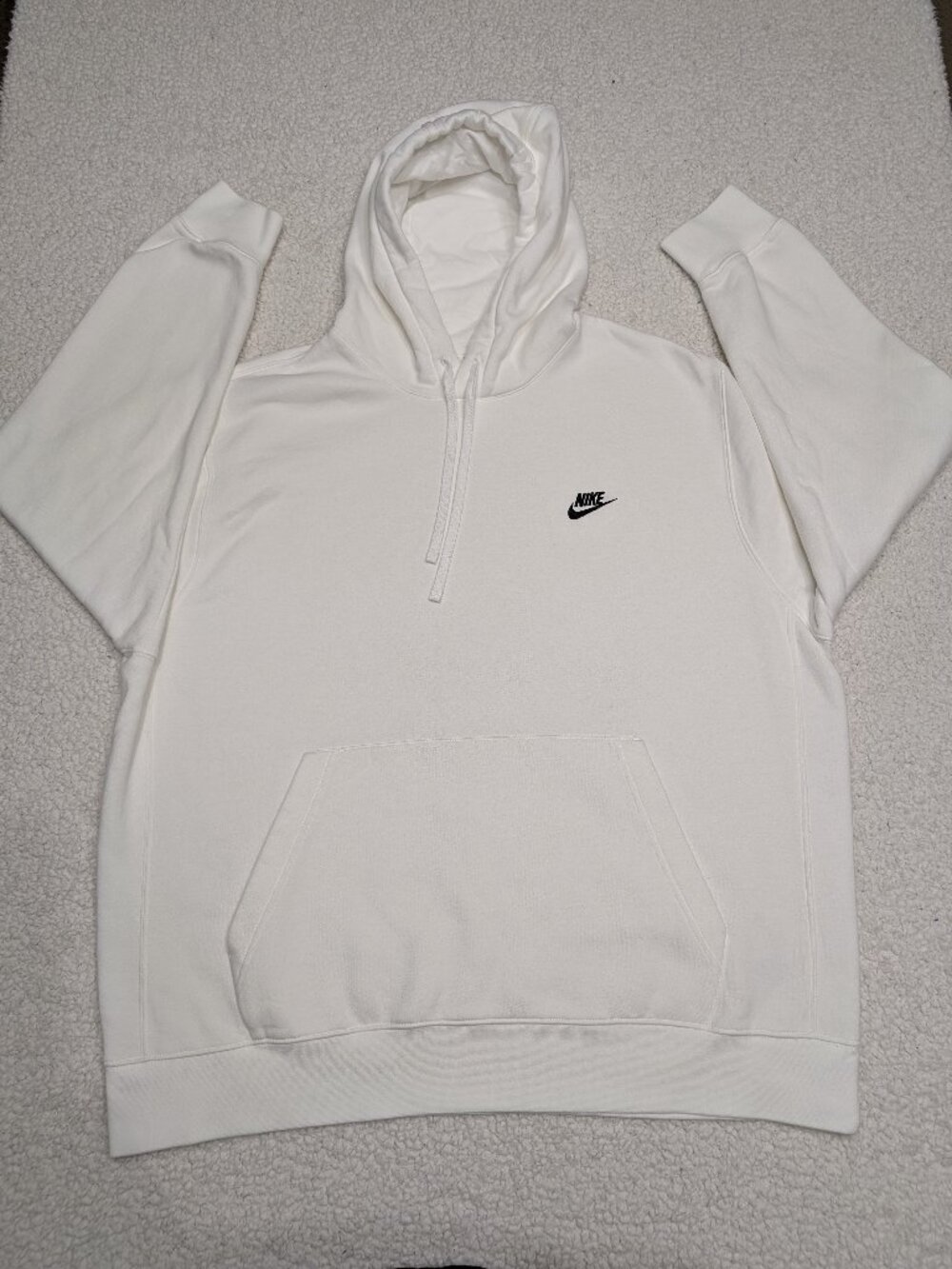 Nike Cream Hoodie XXL Pullover Swoosh Sweatshirt Minimal Streetwear
